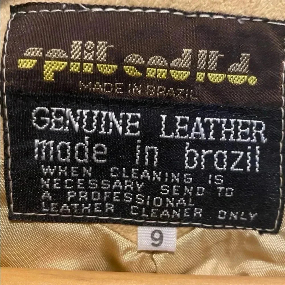 BRAZILIAN LEATHER jacket SPLIT END LTD Size 9 VINTAGE 80s - Picture 6 of 8